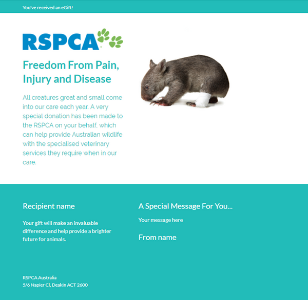 RSPCA eCards – RSPCA Gift Cards
